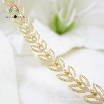 Y0099 Copper Decorative Herringbone Chain, Flat Arrow Designer Chain,Gold Leaf Chain 6.5mm